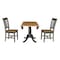 International Concepts Round 42 in W, 42 in L, 29.5 in H, Wood, Hickory/Washed Coal K45-42DPT-C10-2 - alternate 9